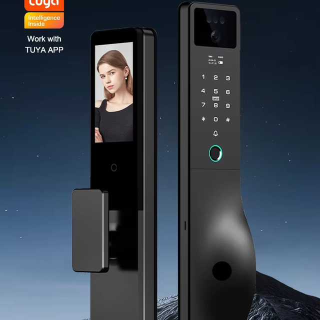 Eseye Smart Lock Factory Biometric 3D Face Recognition Face Fingerprint Smart Door Lock Tuya Wifi Electronic Smart Door Lock
