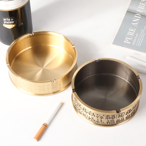 Erliao Exquisite Decorative <strong>Brass</strong> <strong>Ashtray</strong> with Vintage Patterns - Ideal for Home, Office, Hotel &amp; Beyond - Product Image 2