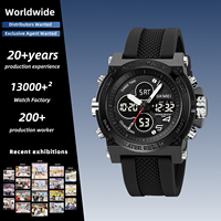 Montre Skmei 2065 de luxe pour homme, double affichage, bracelet en silicone, étanche 50m, montre de sport pour homme, réveil, Reloj