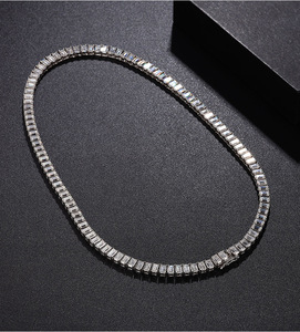 925 स्टर्लिंग सिल्वर प्रपोंग 0.4ct एराल्ड ने मिसासानाइट टेनिस श्रृंखला लक्जरी चोकर पुरुषों के लिए तैयार महिलाओं के लिए - Product Image 1