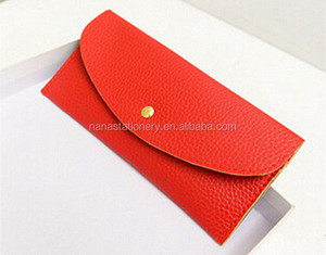 Pochette de rangement à bouton-pression en PU, porte-cartes en PU 20*10cm, porte-monnaie de voyage - Product Image 6