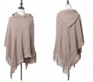 Poncho long en acrylique, cape de haute qualité, tricotée, imprimé numérique, multicolores, mode hiver pour femmes - Product Image 5