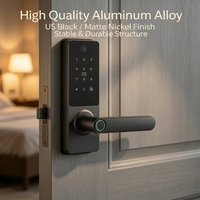 Cerradura Inteligente de Entrada de Estilo Nórdico, Aleación de Aluminio Especial, Cerradura Inteligente WiFi HR Tuya, Desbloqueo Múltiple para Uso Residencial