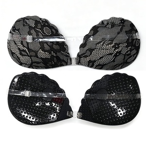 Lace Shell Shape Sticky <strong>Bra</strong> <strong>Strapless</strong> Self Adhesive Push up <strong>Bra</strong> with Removable <strong>Clear</strong> Strap - Product Image 4
