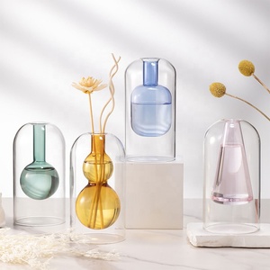 Double Layer Bell Glass Reed <strong>Diffuser</strong> Bottle Empty Aroma Container Decorative Dry Flower Vase for Home Tabletop Fragrance Decor - Product Image 1