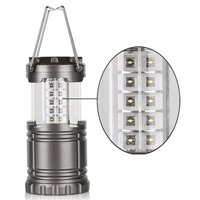 Lanterne de camping LED portable télescopique Vision Factory, 30 LED, 145 lumens, super lumineuse, alimentée par piles AA