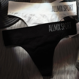 Slip a Vita Alta con Stampa Lettering, Intimo Sexy alla Moda, Perizoma Sportivo a Vita Alta - Product Image 4
