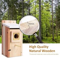Nichoir et cage à oiseaux en bois massif pour l'extérieur, couleur personnalisable, design rectangulaire réutilisable pour oiseaux, ornement suspendu DIY