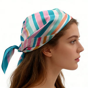 Bandana en Chiffon de Haute Qualité, Impression Double Face, 55*55cm, Design Personnalisé, Écharpes Multicolores Brillantes pour Femmes - Product Image 2