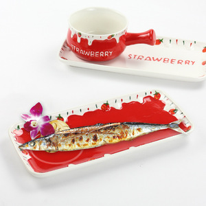 Fresh and elegant ceramic mini <b>saucepan</b>, exquisite single-serving microwaveable breakfast pot, cute Christmas strawberry handle - Product Image 2