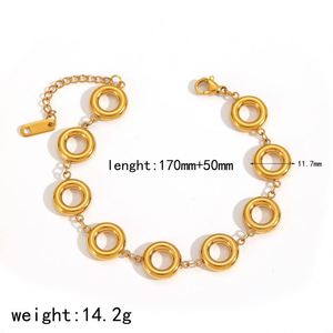 Conjunto de joyas de moda para mujer de 5 piezas que incluye collar, pulsera, brazalete, anillo, pendientes y cadena con trébol chapado en oro. - Product Image 5