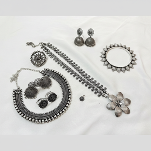 Jewelemarket Elegant Oxidised Plated Fashion Jewelry Combo Set Exquisite Necklace Collection - Product Image 2