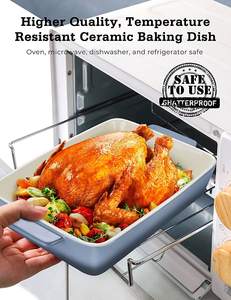 Offre Spéciale : Lot de 3 Plats de Cuisson Rectangulaires en Porcelaine, Durables, Antiadhésifs et Écologiques pour la Cuisine Domestique (Grandes Plaques <span class=keywords><strong>à</strong></span> Lasagne, Plats <span class=keywords><strong>à</strong></span> Casserole, Plats <span class=keywords><strong>à</strong></span> Four) - Product Image 5