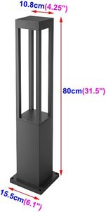 โคมไฟสนามกลางแจ้งแบบเสา ขนาด 300 มม. 600 มม. 800 มม. กำลังไฟ 7 วัตต์ 12 วัตต์ ไฟ LED สำหรับสวน  รับผลิตตามสั่งขายส่ง - Product Image 2