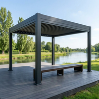 Pavillon bioclimatique en aluminium écologique pour jardin, avec design de pergola imperméable, idéal pour l'aménagement de jardin et de bord de piscine