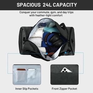 Sac de voyage léger et durable avec compartiment séparé pour chaussures, capacité de 24 L, tissu résistant à l'eau pour les voyages et les sports - Product Image 5