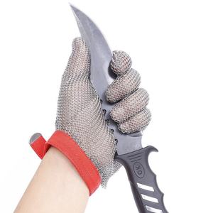 Gants de protection anti-coupure en acier inoxydable avec anneau métallique Contact alimentaire <span class=keywords><strong>Tronçonneuse</strong></span> Meule Cutter pour l'<span class=keywords><strong>abattage</strong></span> du poisson - Product Image 5