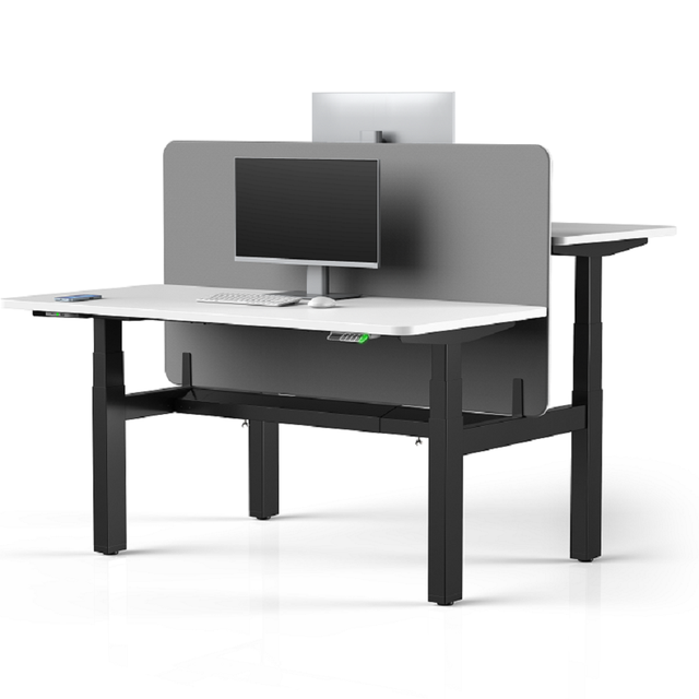 JIECANG Twins 2 Person Workstation Four Legs Ergonomic Sit Standing Desk