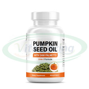 VitaSpring Capsules d'huile de graines de citrouille en vrac biologique halal Supplément pour la croissance des cheveux Huile de graines de citrouille avec Saw Palmetto - Product Image 2