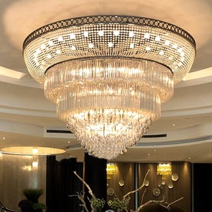 Grande Lampadario in Cristallo per Hotel, LED, Acciaio Inossidabile Dorato, Garanzia di 5 Anni, Forma Personalizzabile per Spazi Commerciali - Product Image 2
