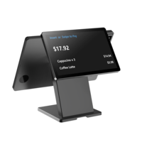 Terminal de caisse tactile résistif à double écran P14 pour usine OEM, machine POS avec Windows 10 et processeur N95