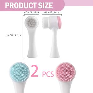 2 in 1 Portable Double Sides Stand-Up 3D Massage <b>Brush</b> Face <b>Scrub</b> <b>Brush</b> Silicone Face Cleaner <b>Brush</b> - Product Image 5