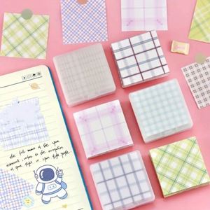 200-Page Girly Checkered Sticky Notes Student Stationery <b>Journal</b> Materials Back-to-School Essentials for Office Study Memo Pads - Product Image 6