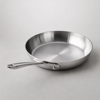 Wajan Baja Tahan Karat 201 Grosir, Wajan Stainless Steel, Wajan Penggorengan Baja Tebal 3.0mm untuk Penggunaan Restoran