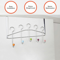 Nouveauté personnalisé point d'interrogation fil métallique 5 crochet coloré bouton porte cintre sur la porte crochet pour manteau serviette Robe sac