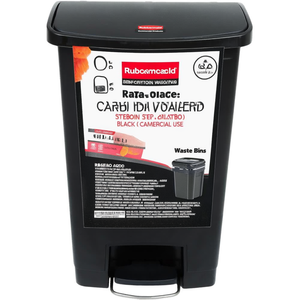 Cestino per Rifiuti con Pedale Rubbermaid 50 L Nero per Uso Commerciale - Product Image 2