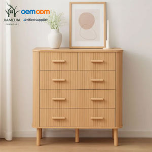 天然木5段チェスト ドレッサー モダン収納キャビネット 寝室 リビングルーム用 - Product Image 1