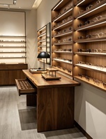 Vitrine d'exposition de lunettes de soleil et montures optiques M&S avec éclairage LED, écologique, personnalisable, durable, en verre trempé