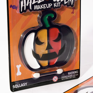 Etiqueta privada personalizada Fiesta de Halloween Forma de <span class=keywords><strong>calabaza</strong></span> Kit de maquillaje para niños de Halloween con pinceles - Product Image 4