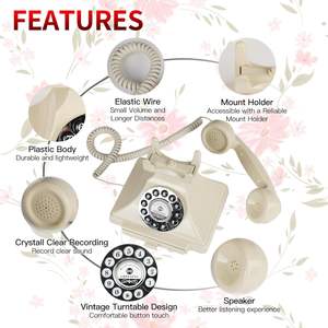 Toptan fiyatlar kablolu Retro sabit telefon ses ziyaretçi defteri dekoratif ürünler için bir ses ziyaretçi defteri - Product Image 6