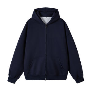 Fabricantes de Sudaderas con Capucha OEM, Sudaderas con Doble Cremallera para Hombre, Sudadera con Forro Polar, Impresión de Logotipo Personalizado, Sudadera Masculina con Relieve - Product Image 4