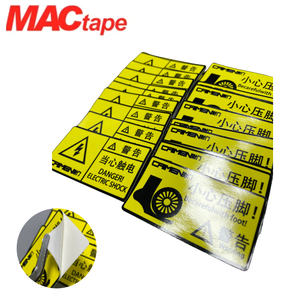 Replace 3M 2008 Custom Bright Yellow Eco-Friendly <b>Waterproof</b> Industrial Electric Shock Crush Foot Safety Caution <b>Label</b> - Product Image 1