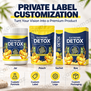 Poudre Détox Extrême Marque Blanche OEM Saveur Ananas Fibres Végétales Probiotiques Nettoyage Botanique Complément Bien-être Digestif - Product Image 5