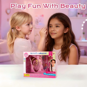 Kit de <span class=keywords><strong>maquillage</strong></span> pour enfants en forme de <span class=keywords><strong>papillon</strong></span>, jouet cosmétique lavable avec fard à paupières, brillant à lèvres, blush pour filles, cadeau pour fête d'anniversaire - Product Image 5