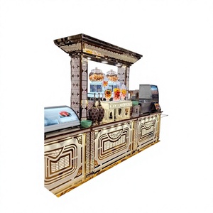 Comptoir de luxe en acier inoxydable Luminara DecoServe |   Station de restauration éclairée Art Déco pour boissons, pour intérieur/extérieur - Product Image 1