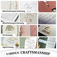 Ensemble d'invitations de mariage chinoises de luxe Double Bonheur avec enveloppe rouge, invitations en papier fait main avec dorure à chaud et cartes RSVP