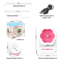 Bol à perles électrique USB en plastique, outil de filage automatique pour perles de rocaille, idéal pour la création de bijoux faits main, bracelets et colliers DIY