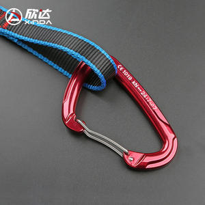 Mosquetón Xinda de 27 cm, Rojo y Azul, Aleación de Aluminio, Recto y Curvo, para Montañismo, Escalada en Roca, Escalada en Hielo, Equipo de Seguridad - Product Image 1