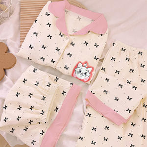 Bonito pijama de gato Marie de dibujos animados para mujer, Conjunto de pijama transpirable de primavera y verano, venta al por mayor, ropa cómoda de manga larga para el hogar - Product Image 2