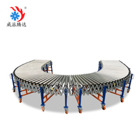 Convoyeur à rouleaux flexible robuste motorisé télescopique extensible pour usine de vêtements et de textiles