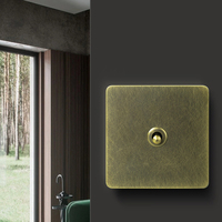 Toma de corriente con puertos USB, varilla de latón, acero inoxidable, acabado en bronce, interruptor de pared de palanca enchufe estándar francés/UE/Reino Unido