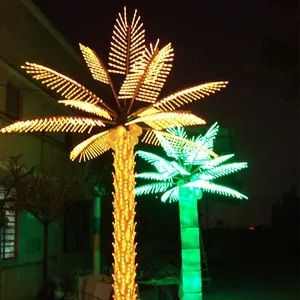 Plante artificielle imperméable à led en forme de palmiers, éclairage d'extérieur, produit de haute qualité, style asiatique du sud-est,, vente en gros