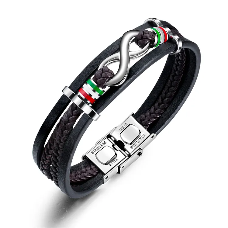 Handmade Men Accessories Custom Hand Rope Leather Bracelets Men