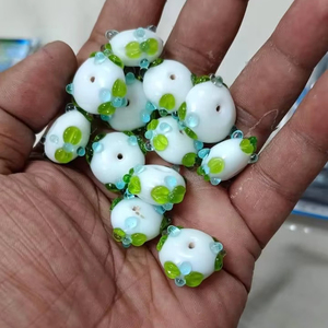 Perles en vrac brossé protéine à la main argent Cotted perles de verre bricolage accessoires décoratifs Bracelet collier verre - Product Image 1