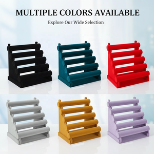 Expositor de Pulseras de Terciopelo de Múltiples Niveles, Organizador de Joyas Apilable para Brazaletes, Relojes y Collares RODEN/OEM R26-JDS067 - Product Image 6