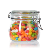 Küchen-Glasbehälter 500ml 750ml 1l mit Clipverschluss, Luftdichter Vorratsbehälter für Nüsse und Lebensmittel mit Dichtungsdeckel